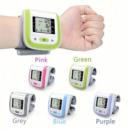 Digital Wrist Blood Pressure Monitor – LCD Screen, Voice, Portable Case